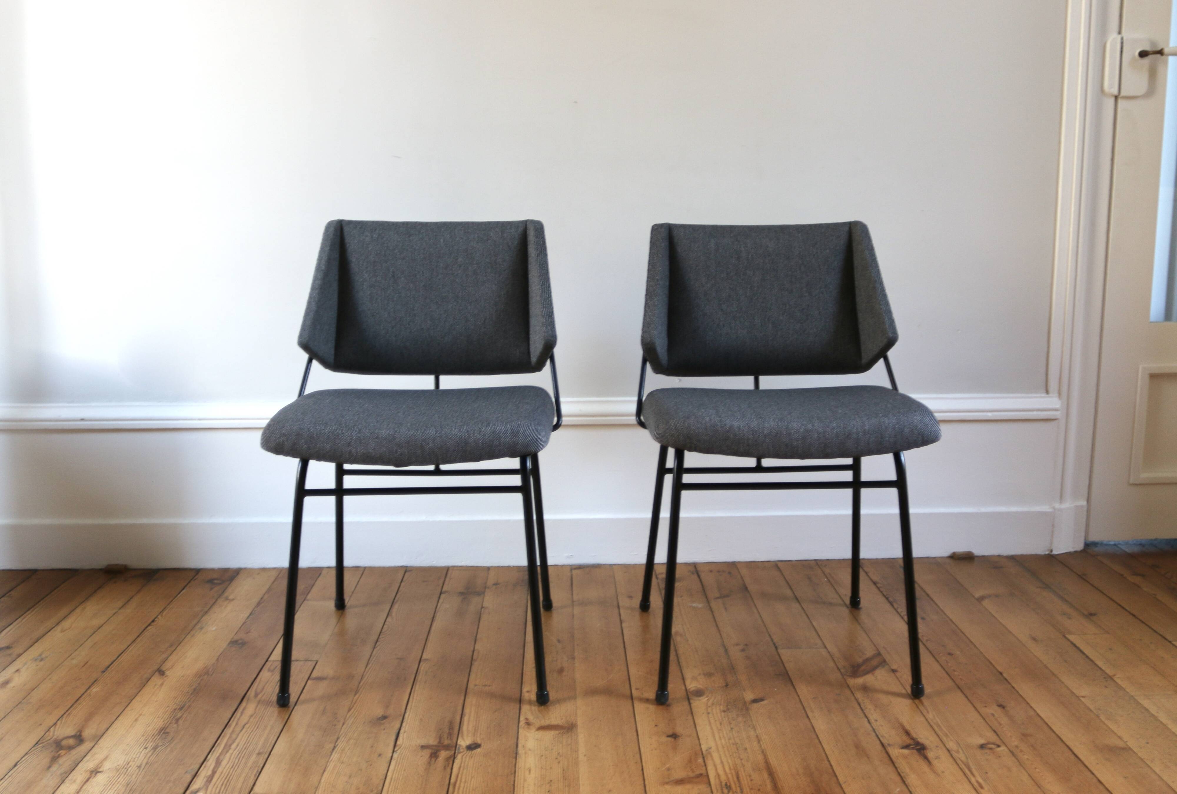 Series of 6 vintage modernist chairs Raphael Raffel, 1950s