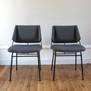 Series of 6 vintage modernist chairs Raphael Raffel, 1950s