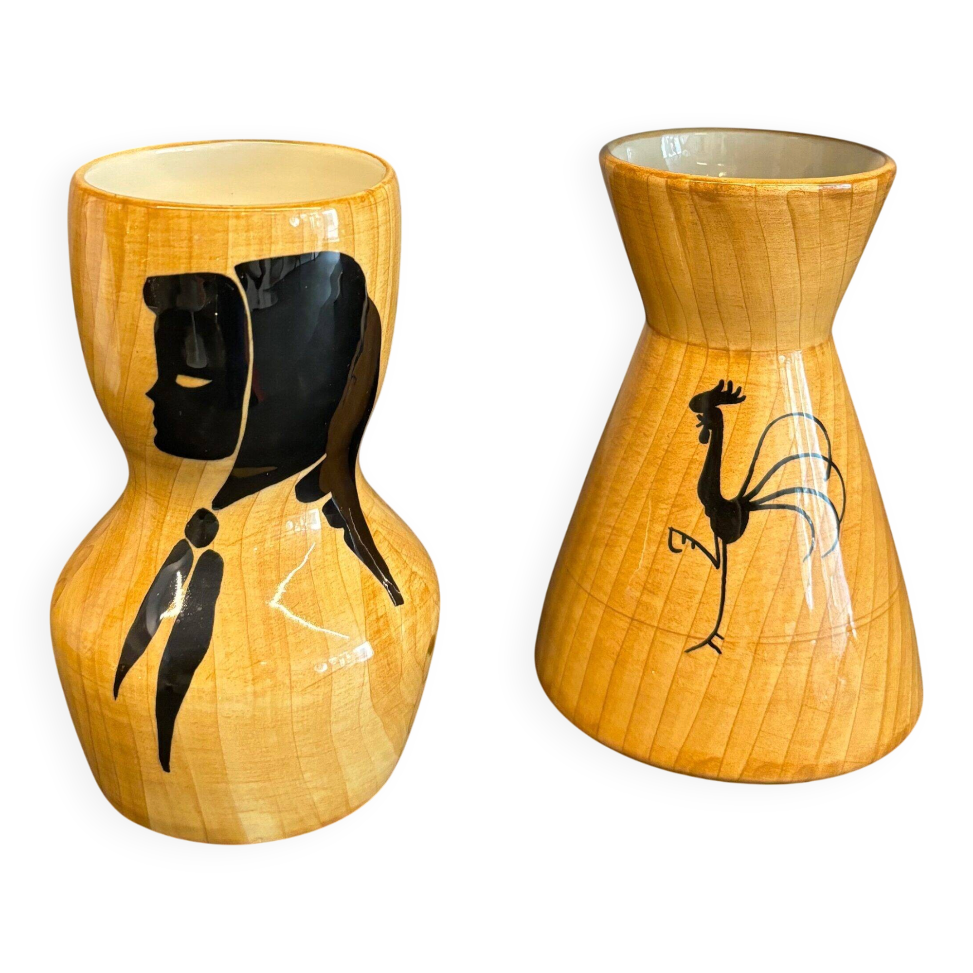 Duo of ceramics Grandjean Jourdan Vallauris