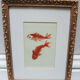 Old framed lithograph: goldfish