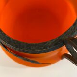 Orange glass vase, signed Val, 30s/40s