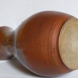 High potter's vase with flared neck with tachist enamel