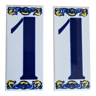 Lot de 2 plaques en céramique numéro de maison 1 ou 11