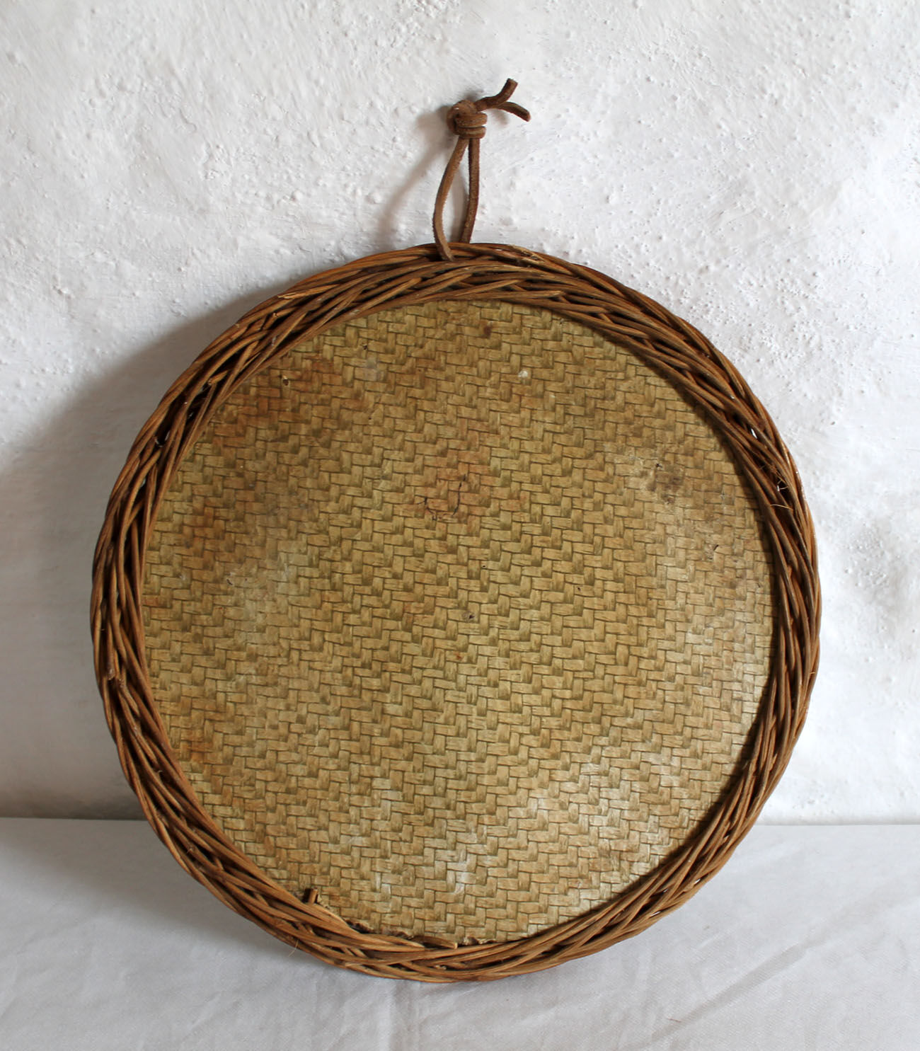 rattan mirror 30x30cm