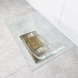 Lucite and brass arch coffee table, 1970