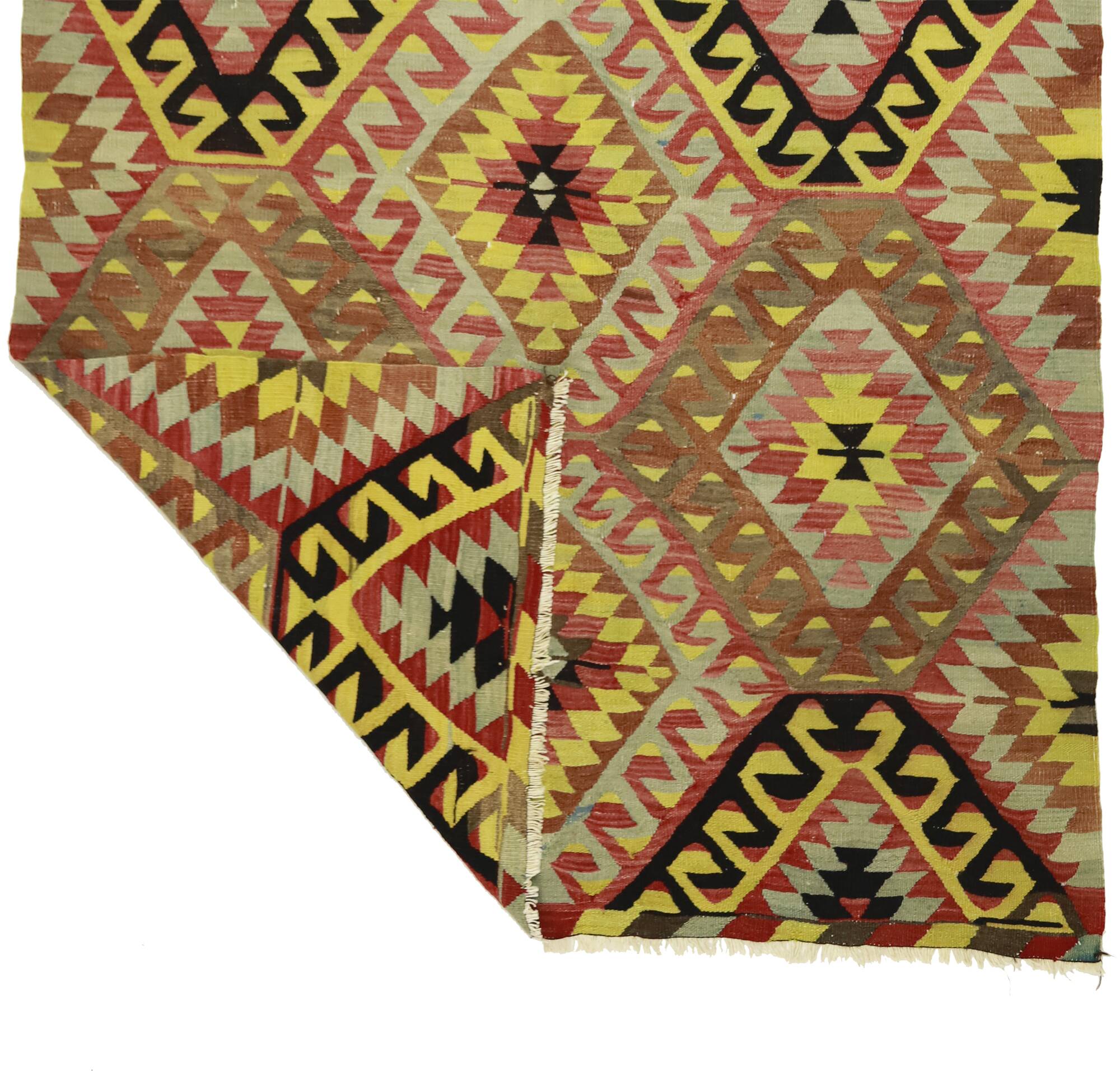 Grand Kilim Turkish Anatolia 155x290 cm Vintage Geometric Handwoven