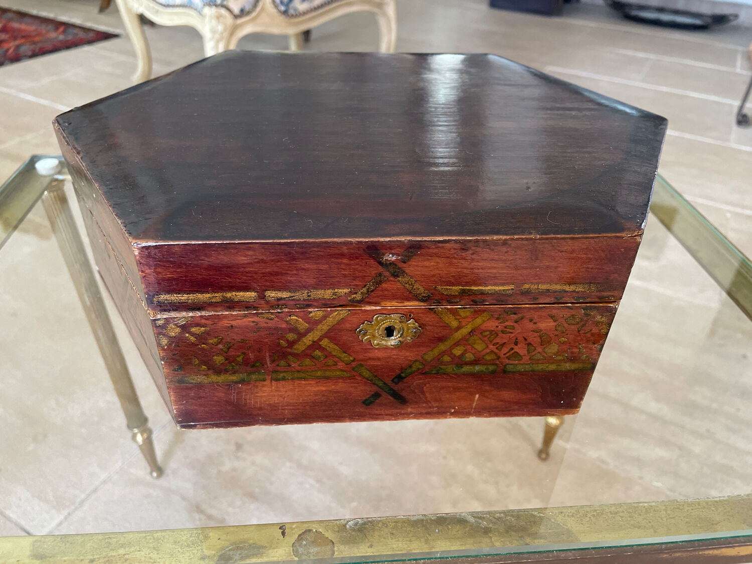 Old varnished wooden box