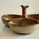 Vintage glazed stoneware appetizer dish