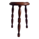 French Turned Chestnut Wood Stool or Side Table, Mid-20th Century
