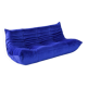 Togo three-seat sofa in blue velvet by Michel Ducaroy for Ligne Roset