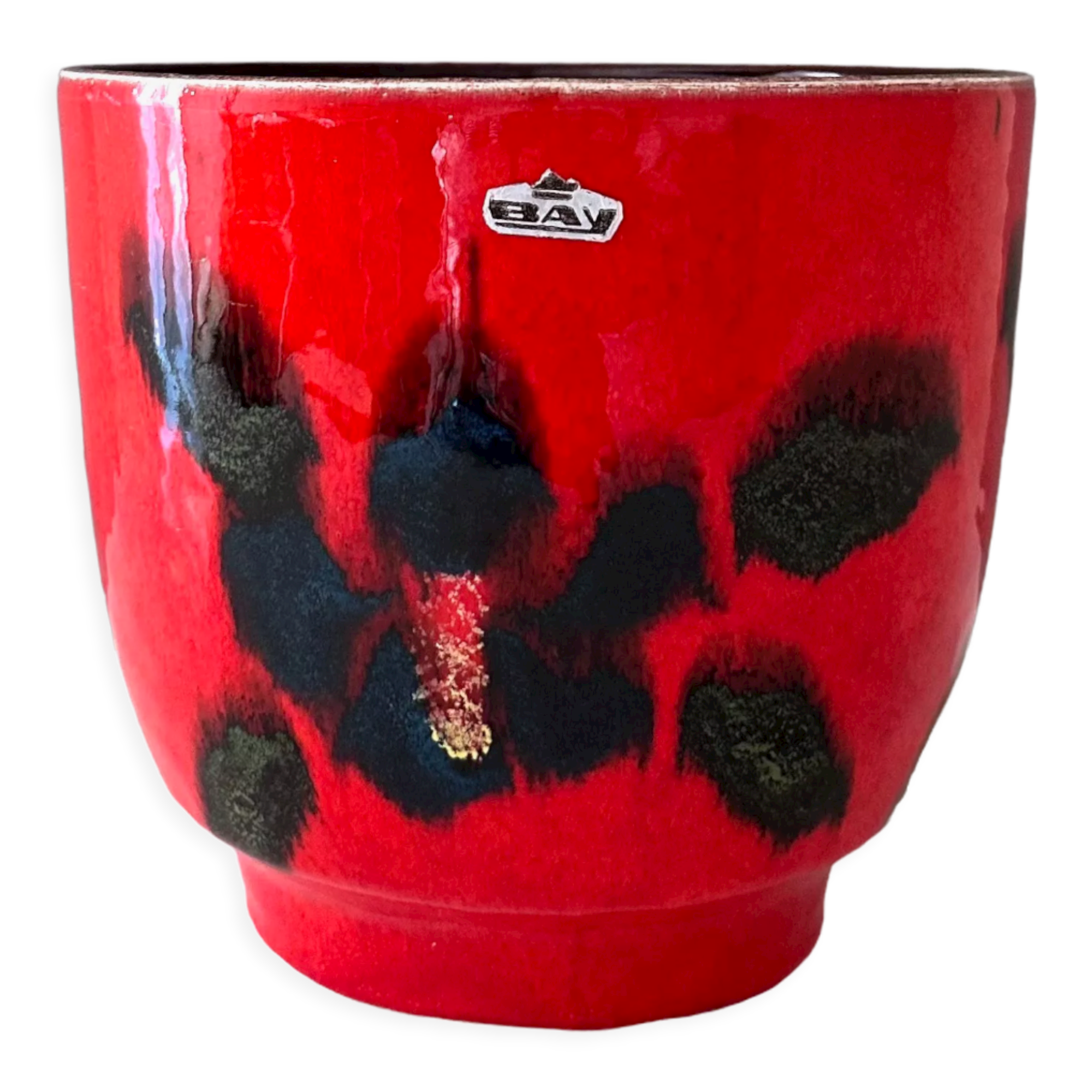 Bay ceramic planter, westgerman pottery, 70's interior