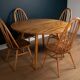 Restored Vintage Retro Ercol 1960s 384 Round Dining Table & 4 370 Windsor Arm Chairs Regular price