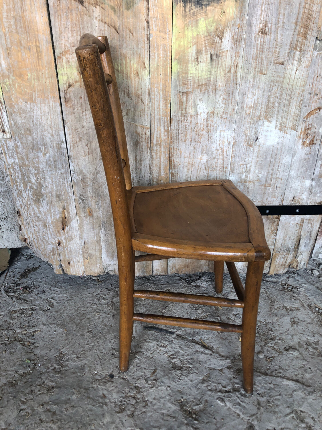 Chair bistrot in wood turned 70s vintage