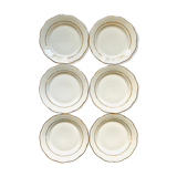 Lot 6 plates - white/golden porcelain
