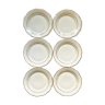 Lot 6 assiettes - porcelaine blanche/doré- ser- france- vintage