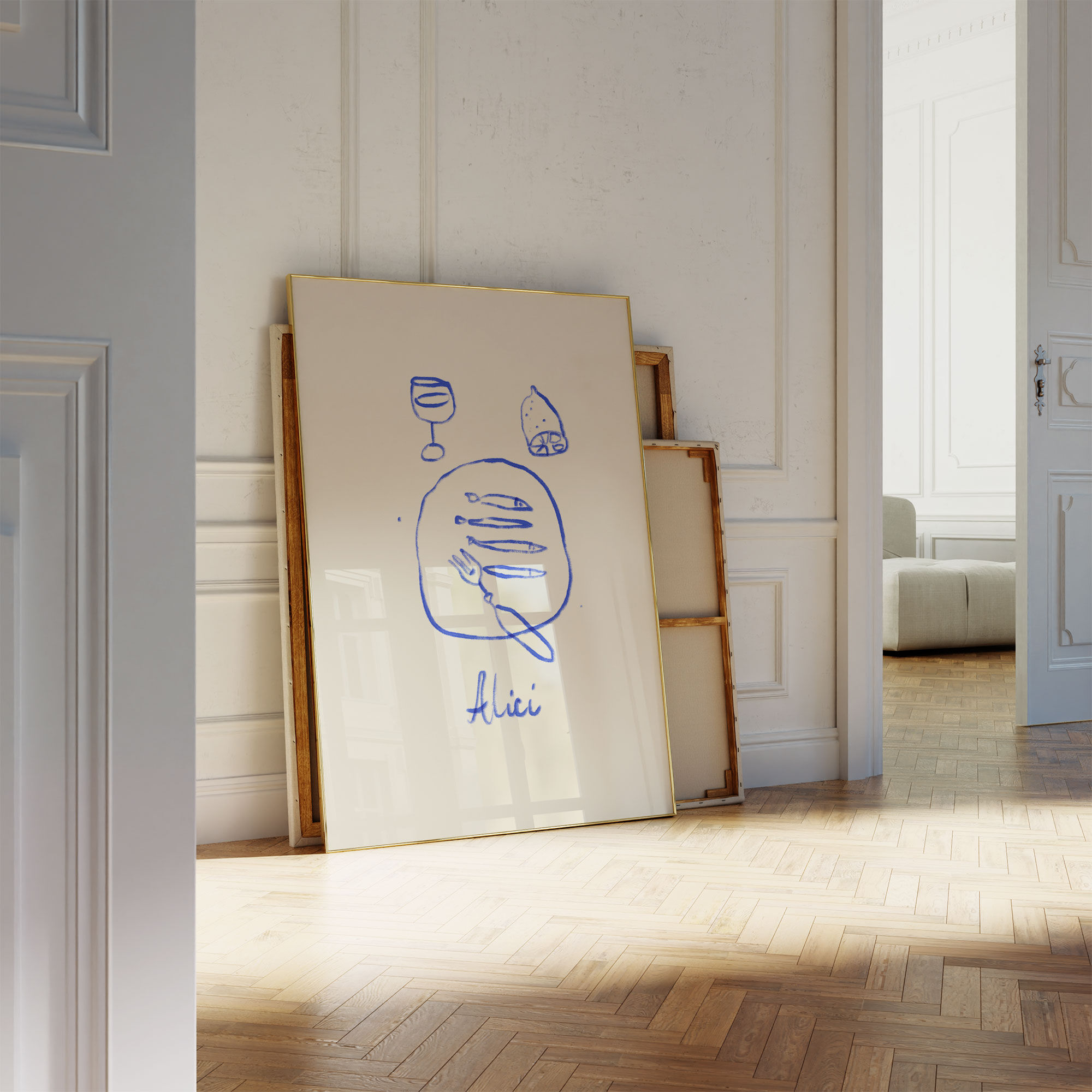 Anchovy -  Illustration giclee print, 50x70cm