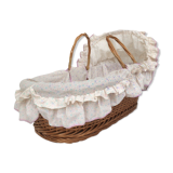 Basket wicker, his mattress and bed linens