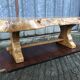 Table basse brutaliste en orme massif de fabrication artisanale