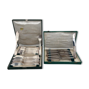Menagere en metal blanc leclerc poincon al 35 pieces dixi inox coffret