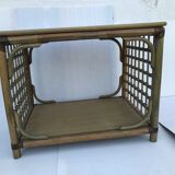 Wicker rattan coffee table 60s-70s
