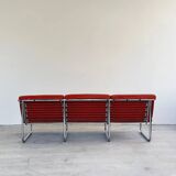 Red leather Remmi sofa by Yrjö Kukkapuro