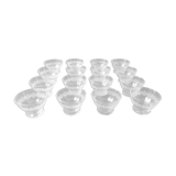 Lot of 16 glass cups vintage 60 glass pressed engraved