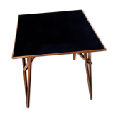 Folding game table Waring and Gillow Ltd. in dark wood and black felt 1930' ☐ 71 x 71 cm