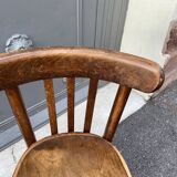 Pair of vintage 60s curved wood coffee chairs