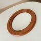 Vintage oval mirror in solid oak 36*31 cm