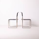 Marcel Breuer Bauhaus Tecta B40 dining chair in nickel plated bent steel an