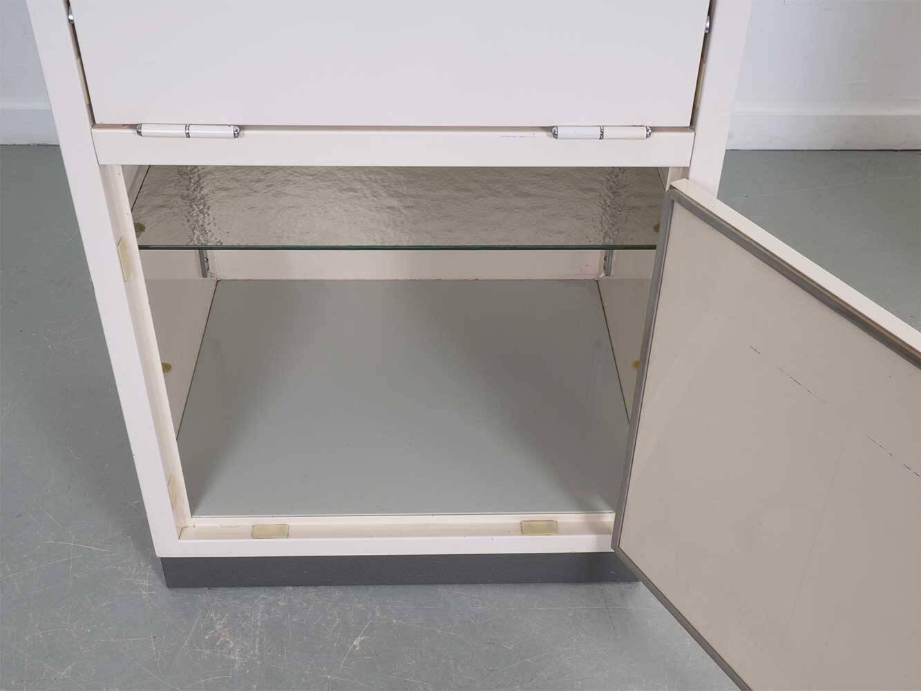 Set industrial cabinets with marble top.