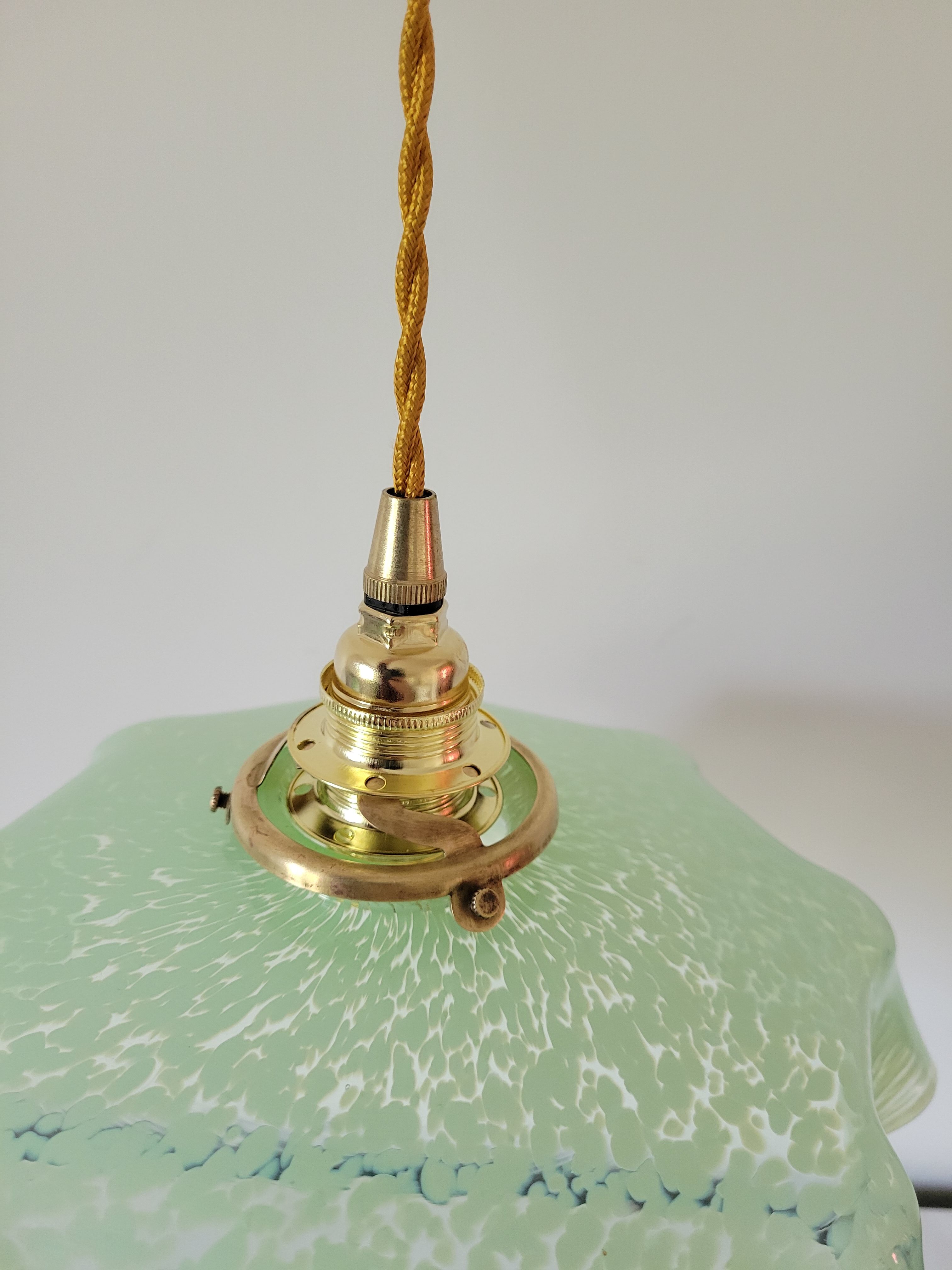 Pastel green Clichy glass pendant lamp