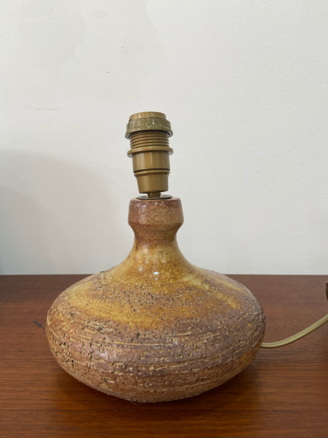 Vallauris stoneware lamp, signed Sesame