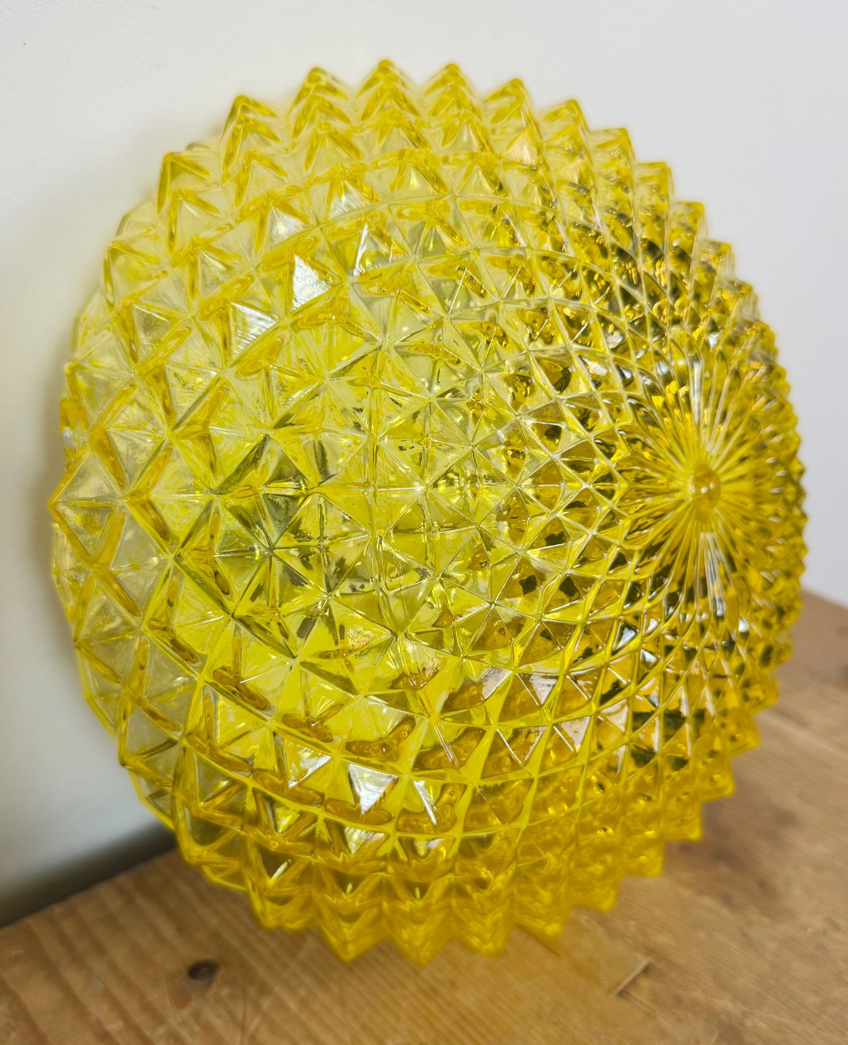 Vintage Glass Wall or Ceiling Light, 1970s