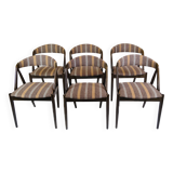 Set Of 6 Dining Chairs Model 31 Made In Dark Wood By Kai Kristiansen