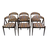 Ensemble de 6 chaises de salle à manger modèle 31 réalisées en bois foncé par Kai Kristiansen