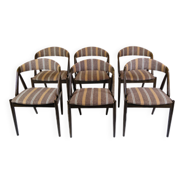 Set Of 6 Dining Chairs Model 31 Made In Dark Wood By Kai Kristiansen