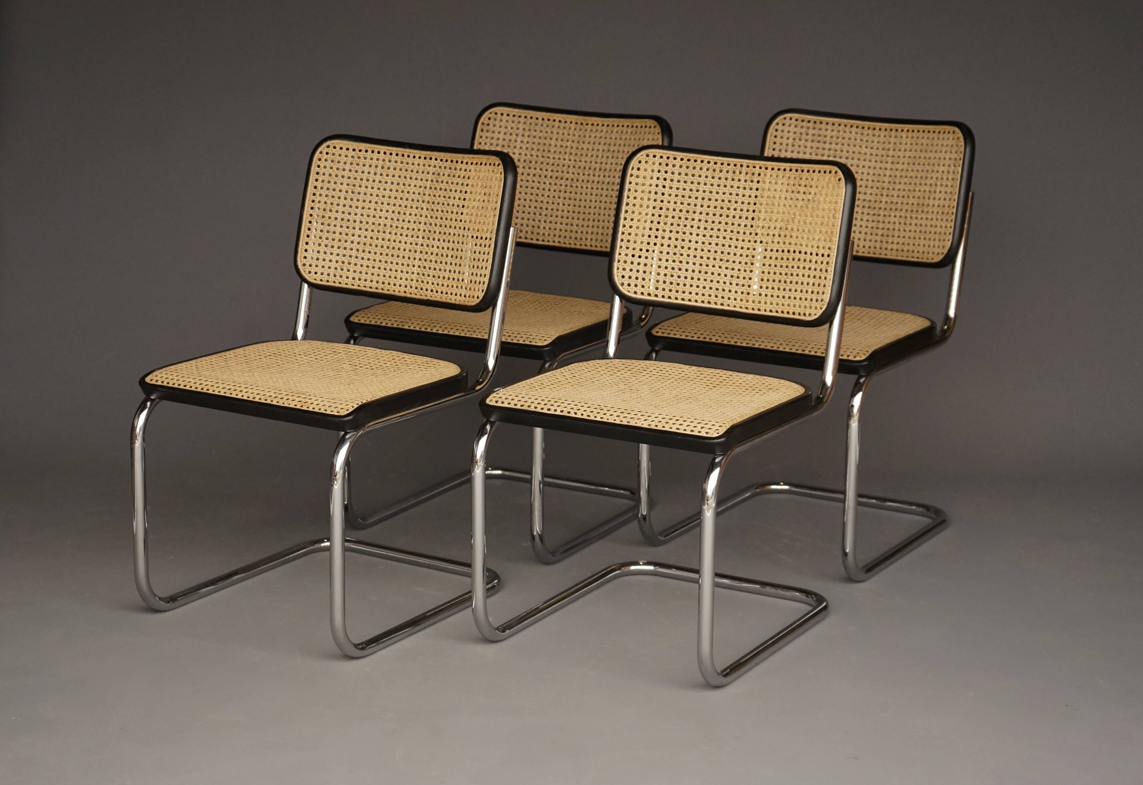 S32 Dining Chairs by Marcel Breuer for Thonet. 1980s. Set of 4