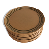 Lot de 8 assiettes à dessert aspect grès Sarreguemines Atelier d’Art