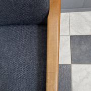 Black fabric relax chair, wiht wood frame 1960s