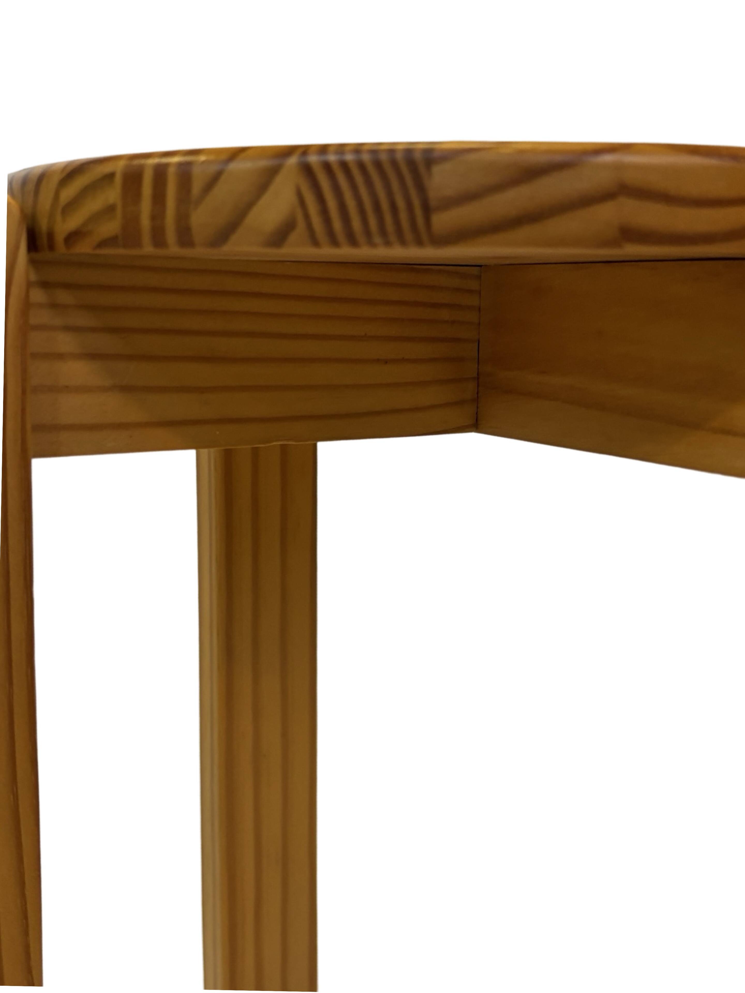Mid century pinewood stool, minimalistic design 1960s