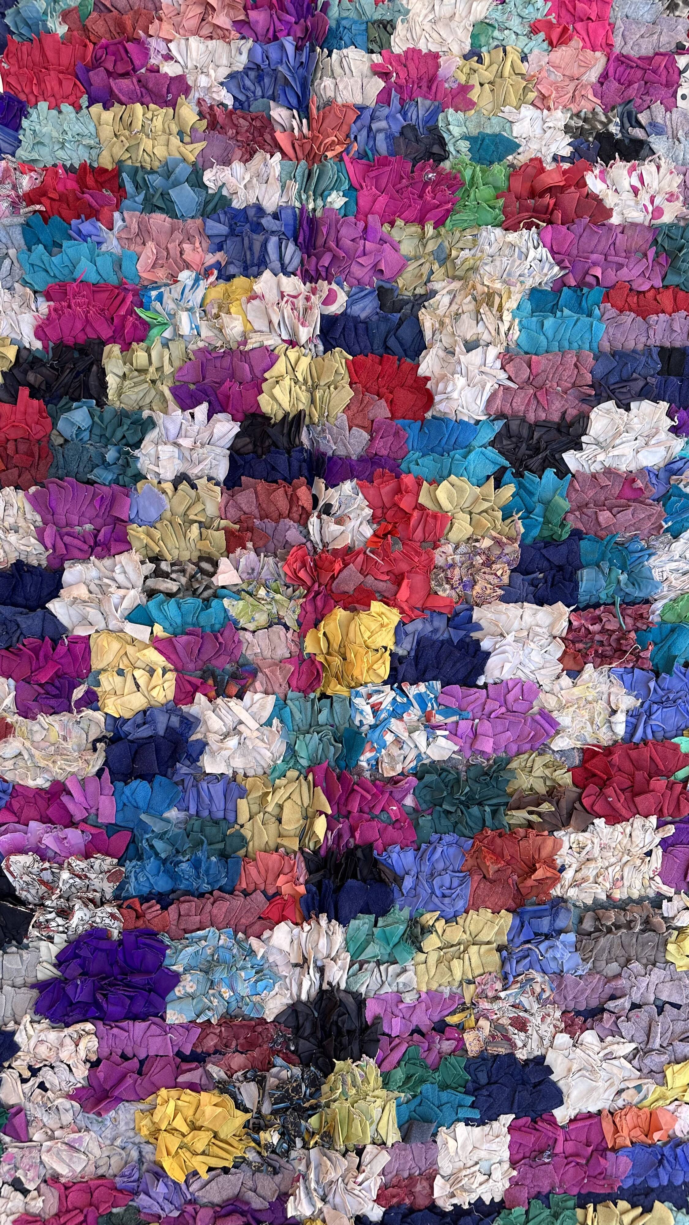 Colorful Boucherouite Moroccan rug - 141 x 254 cm