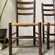 Set of 4 straw chairs from the 50s Dudouyt