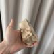Vintage minimalist beige marble candlestick