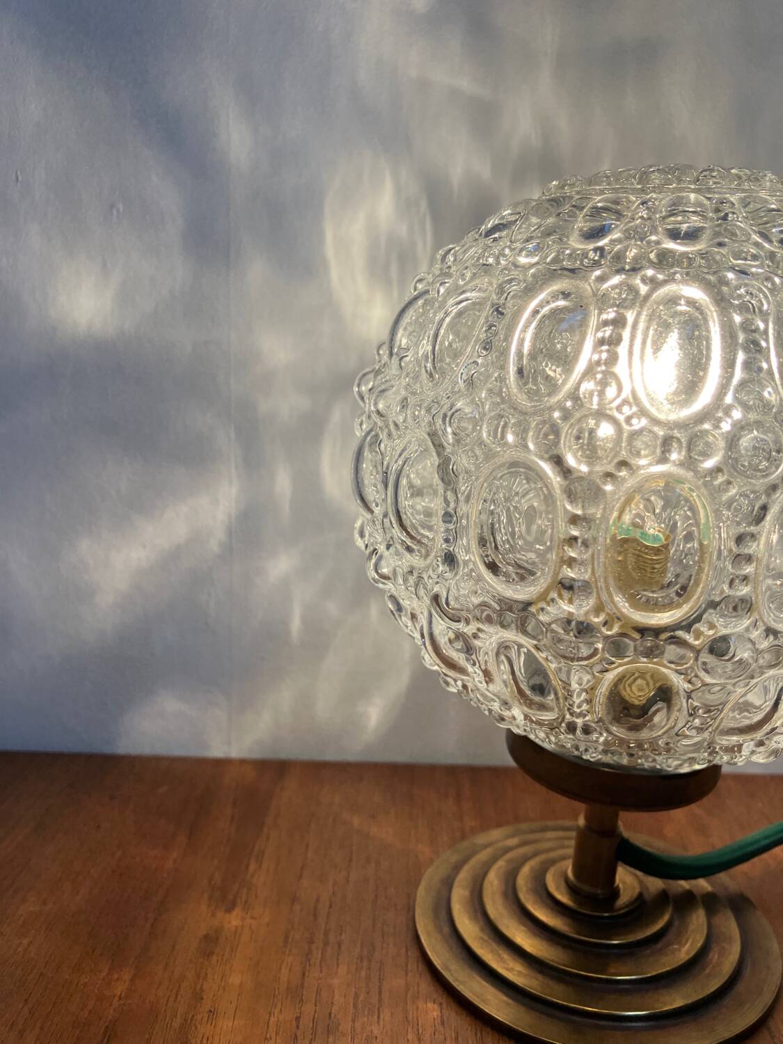 Vintage glass globe table lamp