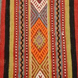 6x8 Red Blue Striped Vintage Kilim Rug  173x243Cm SK 33439