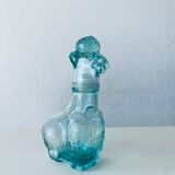 Vintage glass decanter shaped dog poodle