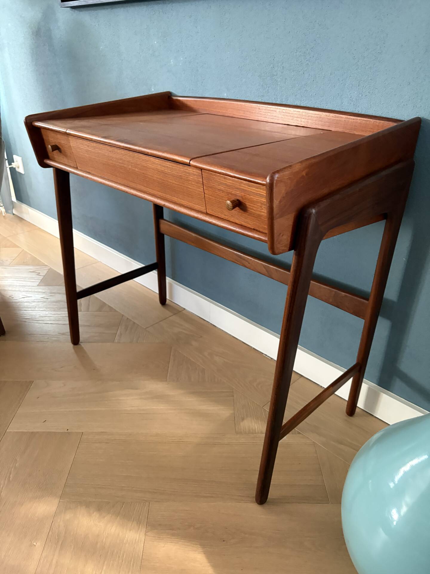 Fine Danish Vanity Table or Desk in Teak