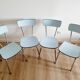 Table et 4 chaises en formica bleu