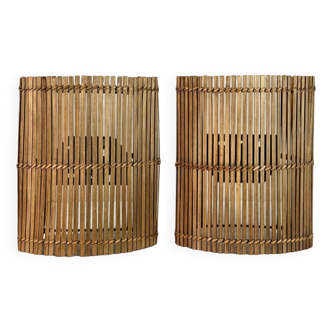 Vintage bamboo wall lights